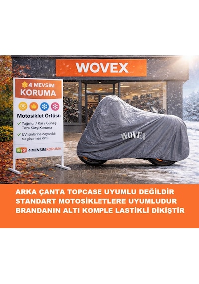 Mutt Hilts 125-250cc İle Uyumlu Motosiklet Brandası,çantasız Model Uyumlu Branda,gri