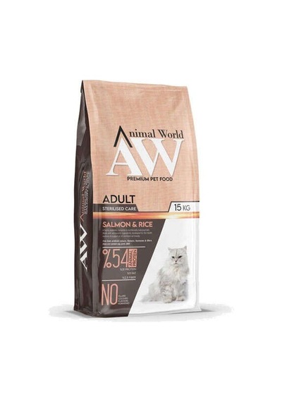 Animal World Somonlu Kısırlaştırılmış Yetişkin Kedi Maması 15 Kg