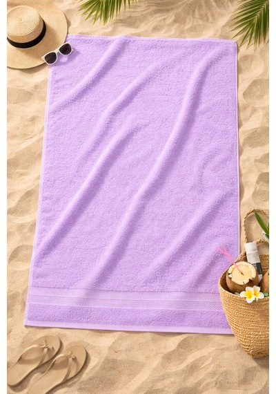 Lila Plaj Havlusu %100 Pamuk Sertifikalı Deniz & Havuz Havlu 70x130cm