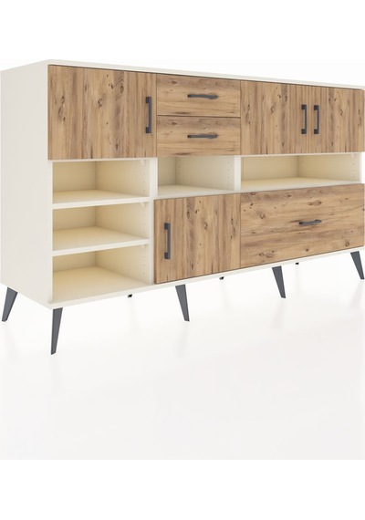 Kronos Konsol 7 Raflı 3 Çekmeceli 4 Kapaklı 176x59x99 Aytaşı-çam Atlas Çam - Aytası