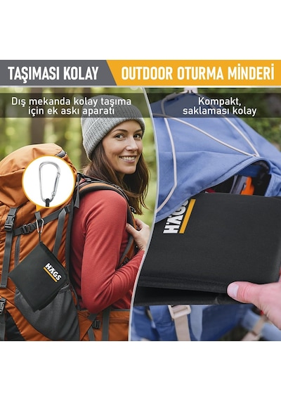 Haegs Outdoor Oturma Minderi, Kamp Matı, Yürüyüş, Stadyum Ve Seyahat İçin Katlanabilir Su Geçirmez Oxford Kumaş Çok Renkli