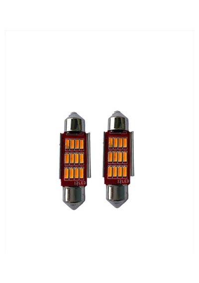 Canbus Turuncu Sofit Led Ampul Araç Içi Aydınlatma Ve Plaka Aydınlatma 41mm Turuncu Sofit
