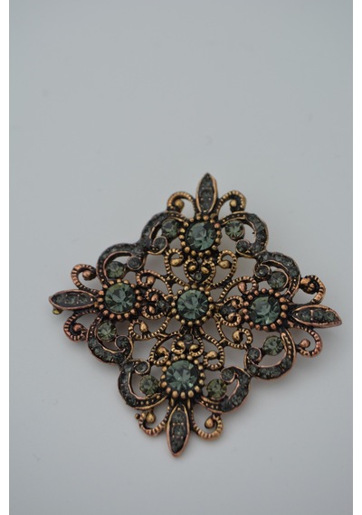 Stoneage Antrasit Broş Madeni Bronz