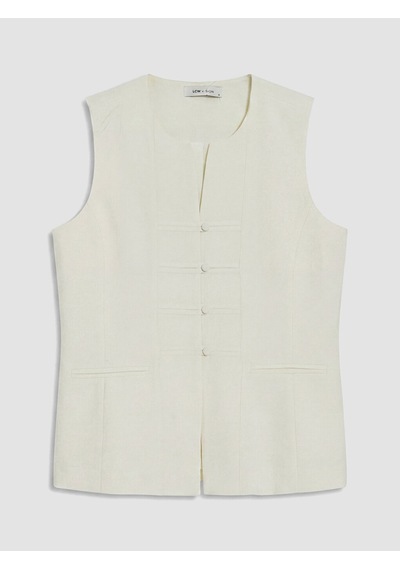Lcw Vision Beyaz Modal Karışımlı Kadın Klasik Yelek