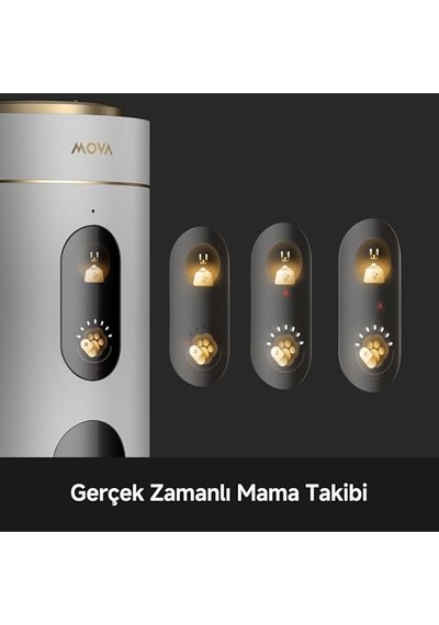 Mova Nutripal 10 Ultra Akıllı Evcil Hayvan Mama Makinesi, 4l Kapasite, Ai Besleme Programı, 1080p Hd Kamera, Çift Y