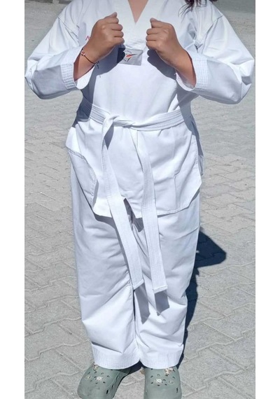 Nabız Taekwondo Nabız Tekvando Tekvando Acemi Elbise Kıyafeti Dobok Beyaz Yaka Beyaz