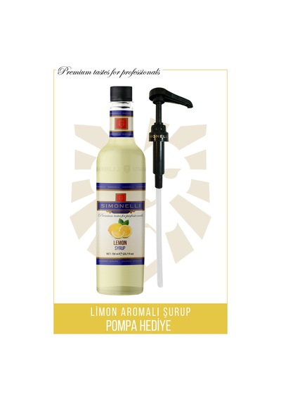 Simoenlli Kahve Şurubu Limon Aromalı 700 ML + Pompa Simonelli