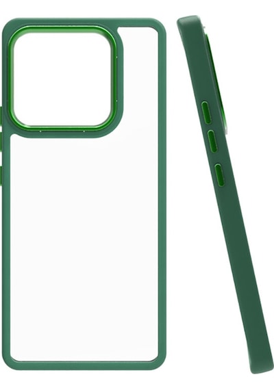 Noktaks - Mi 13 Pro Uyumlu Kılıf Koruyucu Arkası Şeffaf Renkli Kenarlı Flora Kapak - Kırmızı - T28344