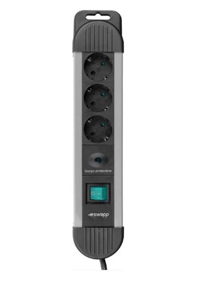 S-link Spgks03 1.5m 3g1.5mm2 900 Joule 3lü Akım Kor. Gri Priz Çoklayıcı