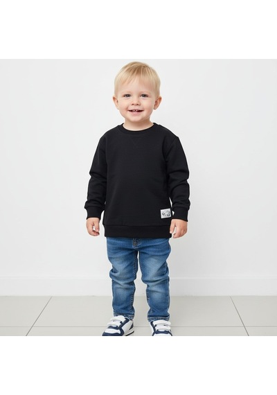 Seabubbles Basic Erkek Çocuk Sweatshirt St09634 Siyah