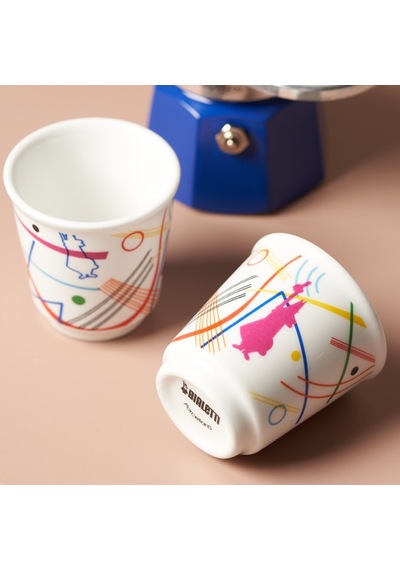 Bialetti Mini Express Mokapot Kandinsky + 2 Espresso Fincanı