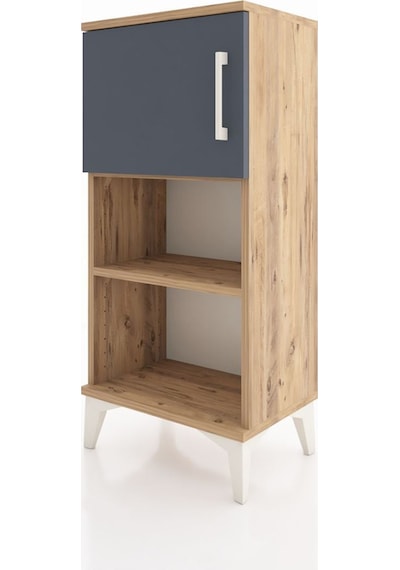 Arges Komodin 2 Raflı Tek Kapaklı 44x30x96 Çam-antrasit Atlas Çam