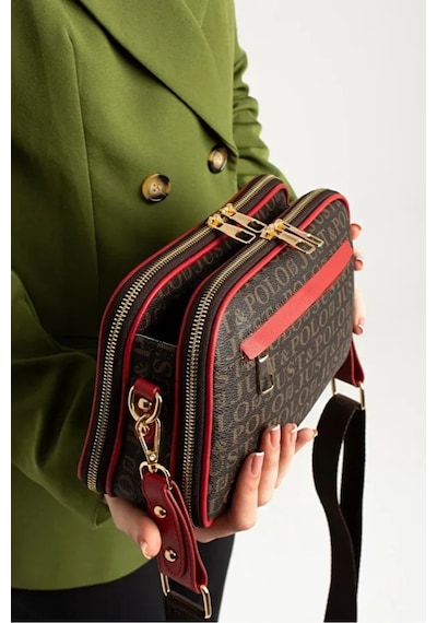 Just Polo Kadın Günlük Kullanıma Uygun Su Geçirmez Lüks Ve Şık Omuz Çantası Shoulder Bag Kahverengi - Kırmızı 48646041