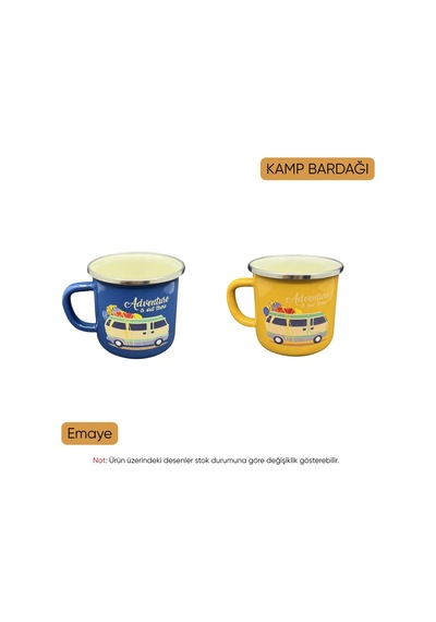 Evde Kamp Keyfi Hediye Seti - Retro Fener Ve Emaye Bardaklar 3 Parça