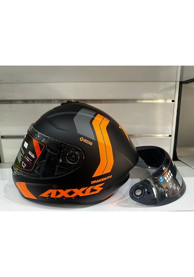 Axxis Draken S B4 Slıde Mat Flour Kask Siyah Turuncu