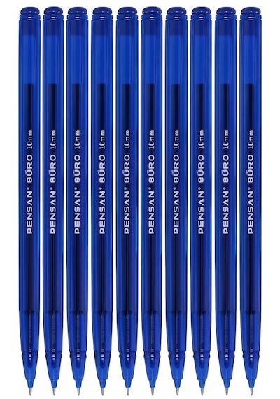 Pensan Tükenmez Kalem Mavi 10'lu 1.0 Mm Koyu Mavi