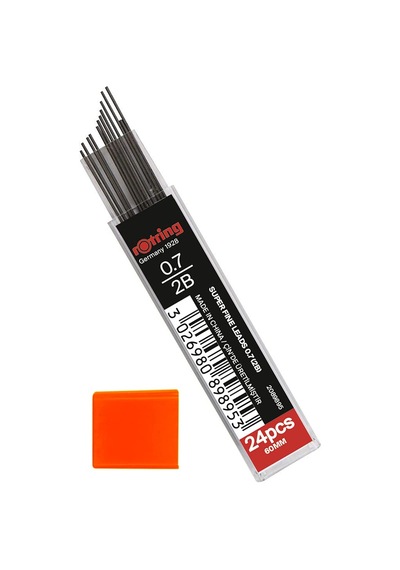 Rotring 0,7 Mm 2b Süper Polimer Kalem Kurşun - 3'lü Paket - Toplam 72 Kurşun - Mekanik Kurşun Kalemler İçin Yedekler