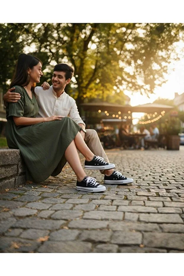 Look Life Ll-1001 Unisex Denim Günlük Sneaker Ayakkabı Siyah