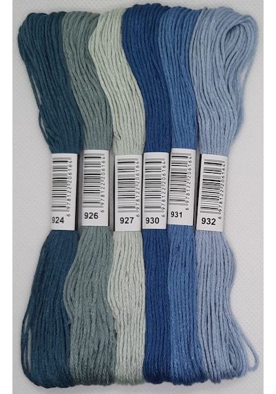 Almila 6 Adet Muline 8 Metre 6 Kat Farklı Renk Kanaviçe Nakış Ipi (527089898)