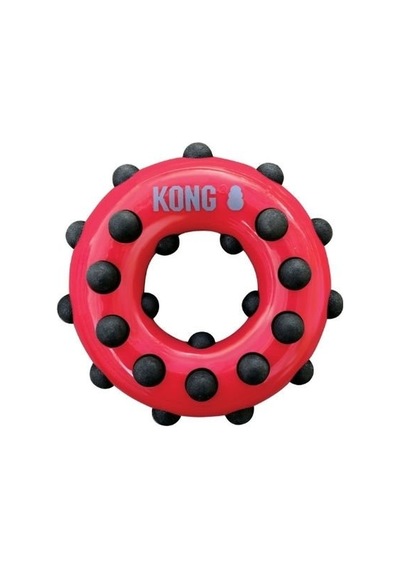 Kong Dotz Halka Sesli Köpek Oyuncağı Large Siyah/kırmızı 15 Cm
