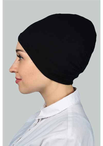 Altobeh Hazır Pratik Geçmeli Lastikli Tesettür Bone - Siyah