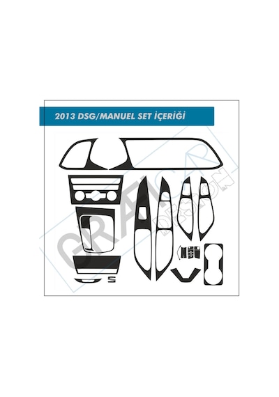 Seat Leon 5F/Mk3 - 2013-2020 Konsol Iç Trim Kaplama Sticker Seti
