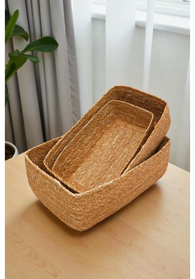 Digithome 3 Lü Naturel Organizer Sepet -pnl-ph39 S/3 Ahşap