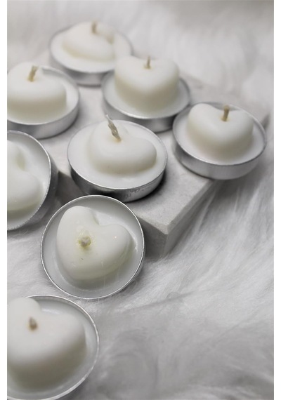 Bottiko%100 Soya Wax Dekoratif Tealight Mum 8'li Beyaz Diğer
