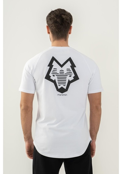 Maraton Sportswear Comfort Erkek Bisiklet Yaka Kısa Kol Basic Beyaz T-Shirt 21614-Beyaz