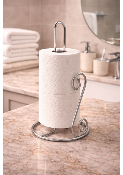 Metal Kağıt Havluluk Düzenleyici Banyo Peçetelik Açık Gümüş