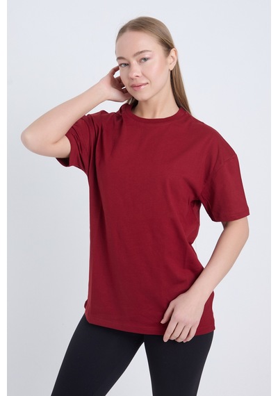 Velvoria Unisex Oversize Basic 3'lü Siyah Beyaz Bordo Renk T-shirt Çok Renkli
