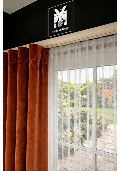 Krem Renk Dekoratif Ray Alüminyum 2 Kanallı Dekoratif Metal Perde Kornişi Krem260cm - 854821239 Krem260cm