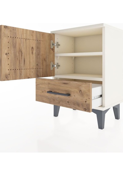 Arges Komodin 2 Raflı Tek Kapaklı 44x30x64 Aytaşı-çam Aytaşı