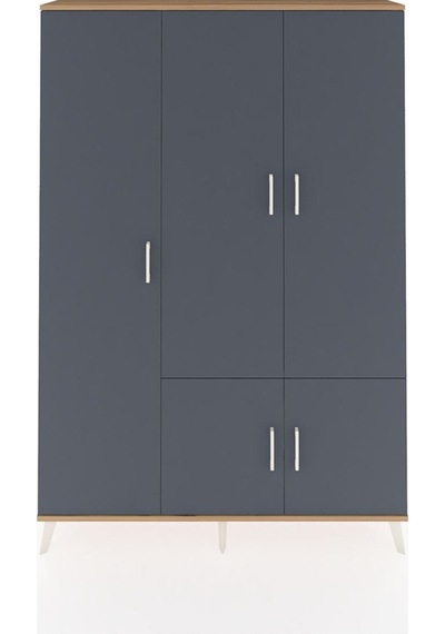 Arges Dolap 7 Raflı 5 Kapaklı Tek Askılı 132x30x195 Çam-antra... Çam