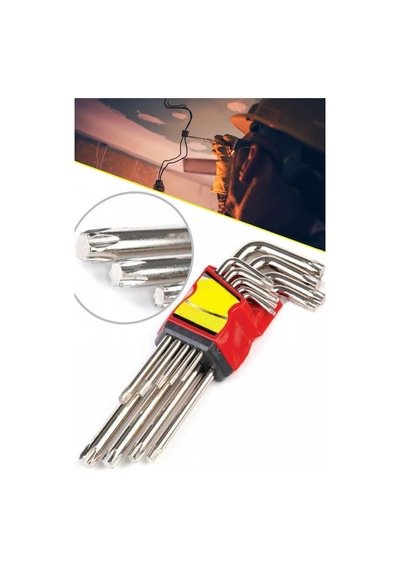 Tr Eltos Jaws 9 Parça Çelik Alyan Takımı Tork Anahtarı Seti Yıldız Alyan Set 120 Mm 1410