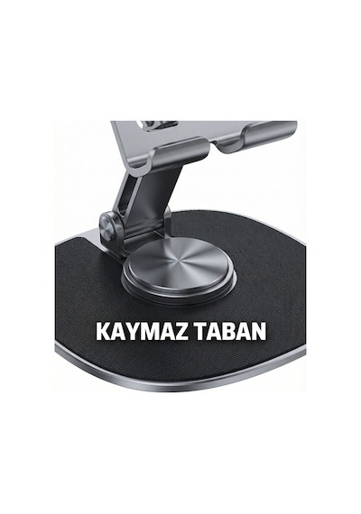 Ayarlanabilir Metal Telefon Tablet Standı Katlanabilir Masaüstü Tutucu, Kaymaz, Ergonomik