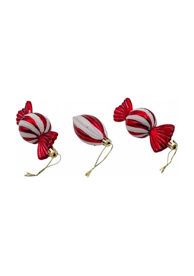 Yılbaşı Süsü 3' Lü 12 Cm Şeker Görünümlü Set