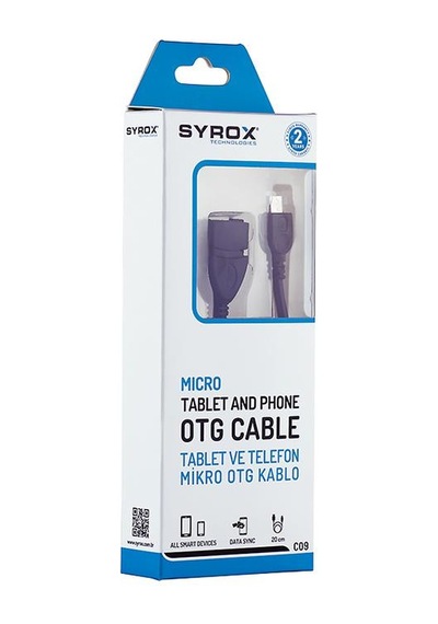 Syrox C09 Siyah Otg Kablo Micro Usb