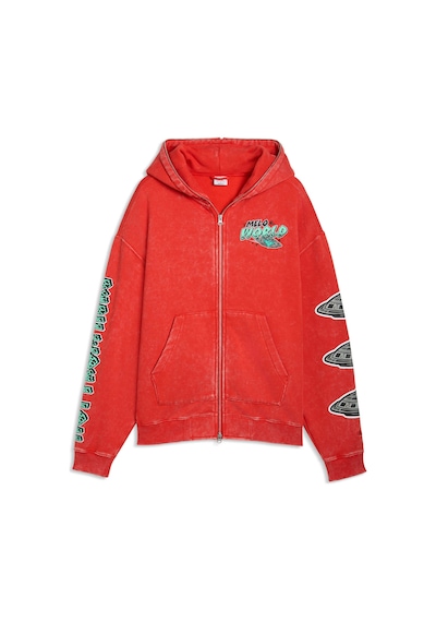 Puma Melo World Erkek Kapüşonlu Ceket 634603 01 Kırmızı