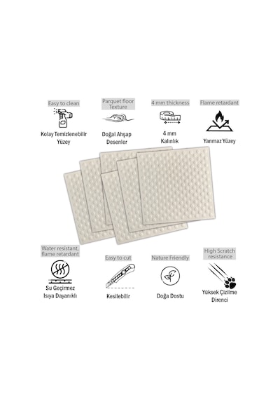 3 Boyutlu Duvar Paneli Kabartmalı Puantiye Desen Pvc 41x41 Cm/ 6 Adet /1 M² Beyaz Huş