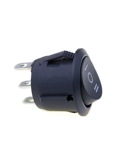 Alkatroni Yuvarlak 3 Pin Anahtar Rocker Switch Mini Buton Siyah 3 Durumlu 23 MM