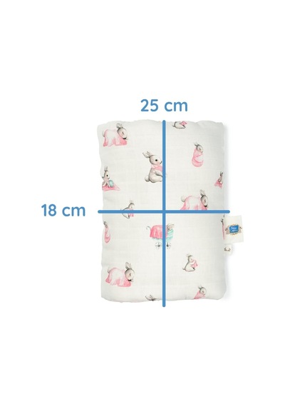 % 100 Pamuk Pratik Silindir Emzirme Kol Destek Yastığı - Bébé Lapin Rose Sldyas-blr-000std