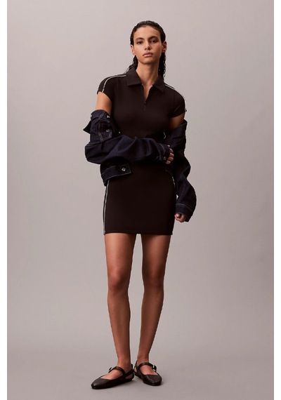 Calvin Klein Teknik Örme Polo Mini Kadın Siyah Elbise Yw0yw01763-01w Siyah Calvin Klein Teknik Örme Polo Mini Kadın Siyah Elbise Yw0yw01763-01w Siyah