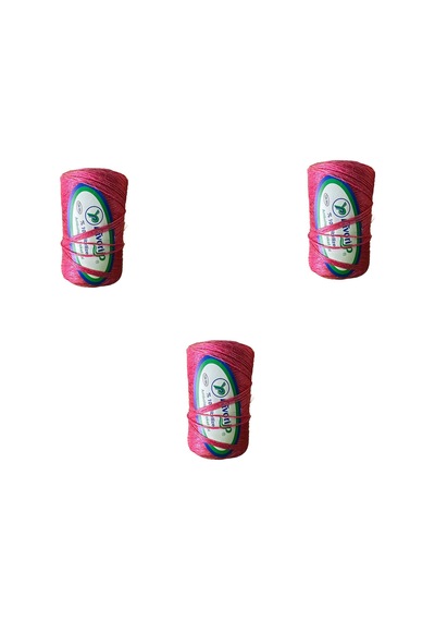 Favori İp 5000 Denye -0.8 Mm- Ambalaj Ve Paket İpi Naylon Burgulu Örgü Çamaşır İpi - Pembe - 3 Adet