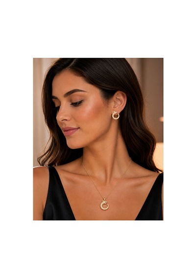 Panter Set Başlı Çelik 14k Altın Kaplama Gümüş