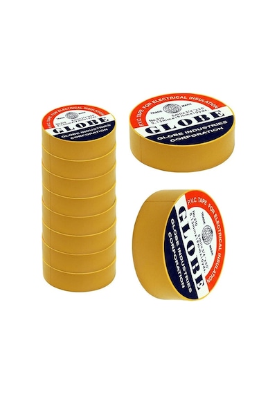 Globe Pvc Elektrik İzolasyon Bant "0.13x19x10yrds" 350'li Her Renk 50 Adet