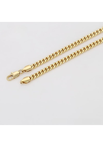 Klasik Gurmet Zincir Kolye 14 Ayar Altın Kaplama / 55 Cm Gold
