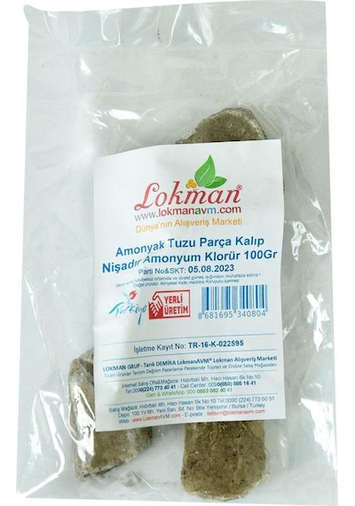 Doğal Amonyak Tuzu Parça Kalıp Nişadır Saf Amonyum Klorür 100gr