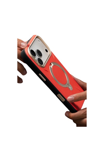 Torras Apple iPhone Uyumlu 17 Pro O Stand Spin Vegskin Serisi Magsafe Kılıf Kırmızı