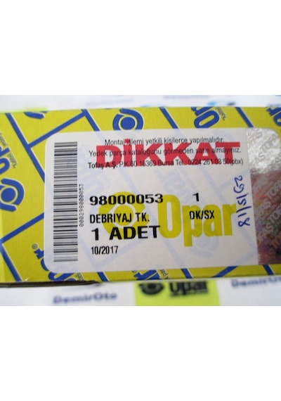 98000053 Debriyaj Seti  Doğan Slx-Kartal Slx-Şahin Mpi İe OPAR